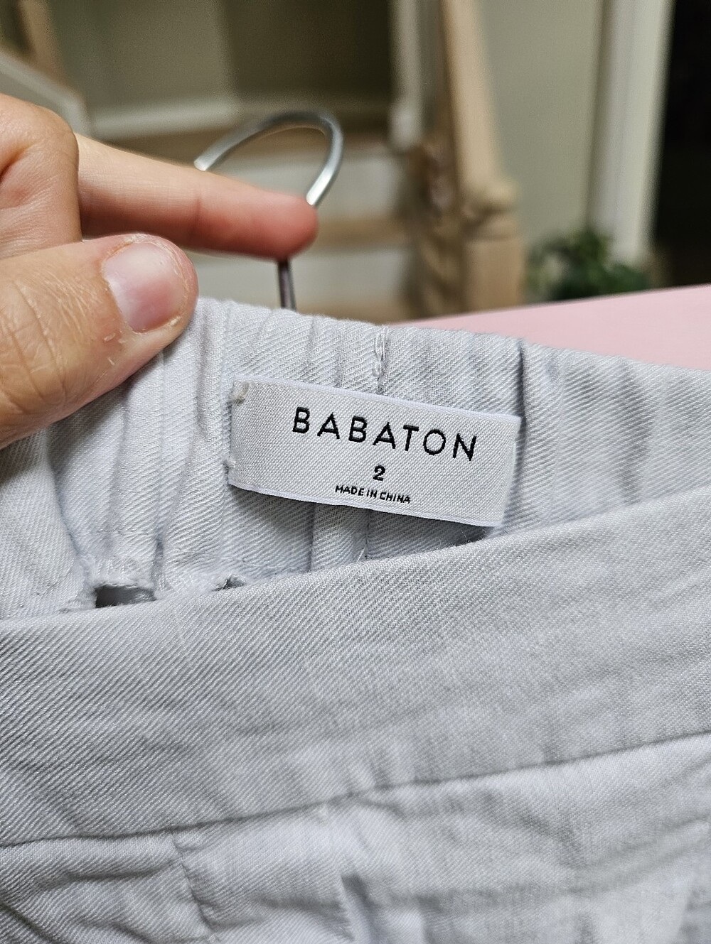 Aritzia Babaton Cohen Pants Cropped Pleated Ashen Gray Stone Minimalist Womens 2 - Picture 2 of 8